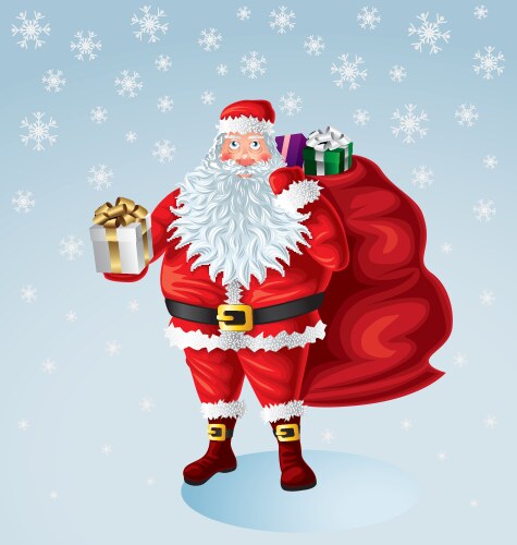 Santa claus with gifts Royalty Free Vector Image