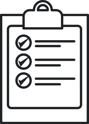 Document with check marks line style icon vector image