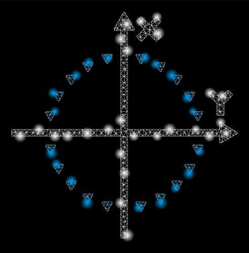 Flare mesh network dotted circle plot with vector image
