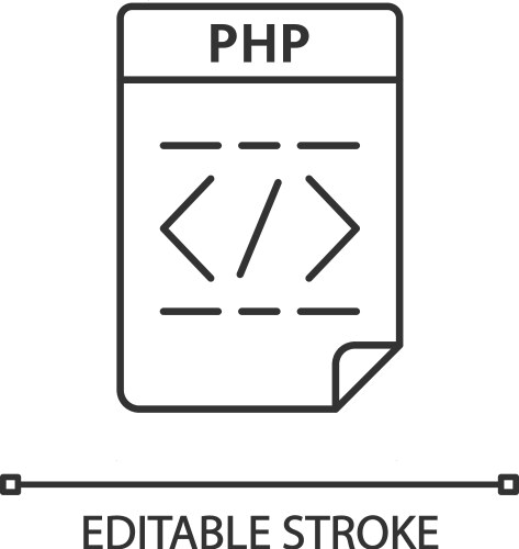 Php file linear icon source code hypertext vektorbild