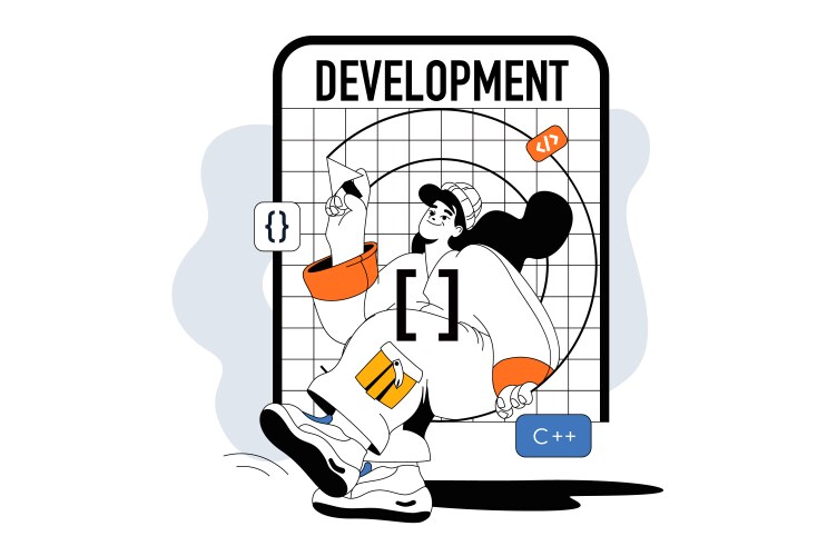 Programming Development Scene vector image