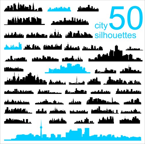 City Skyline Silhouettes Vector Image