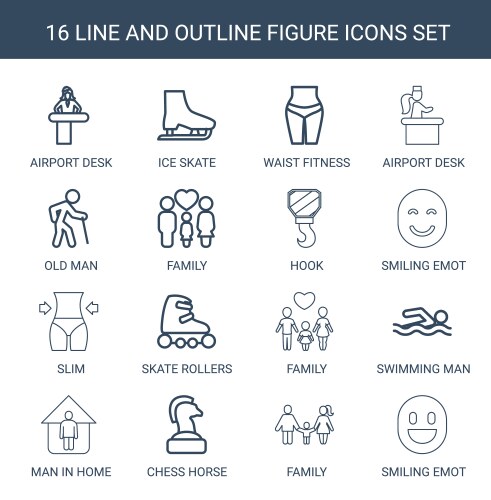 49 figure icons Royalty Free Vector Image - VectorStock