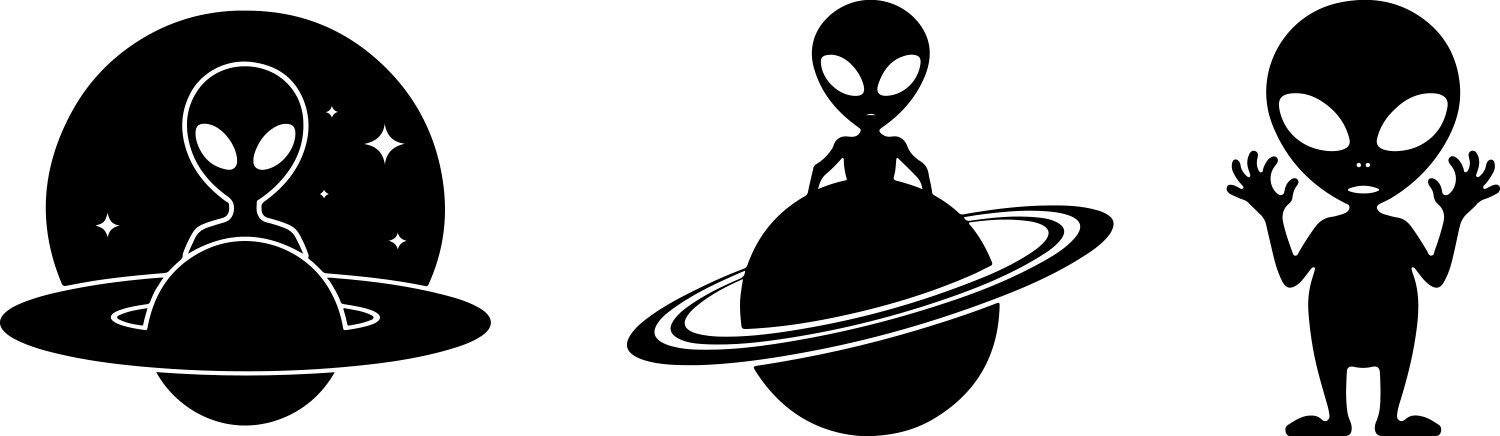 Alien - black and white isolated icon – Royalty-Free Vector | VectorStock