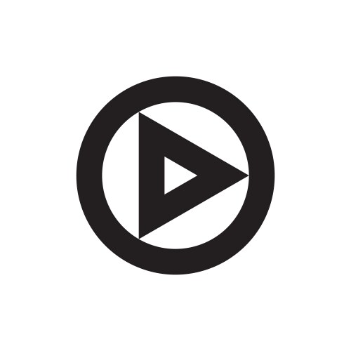 Play button icon web music or video vector image