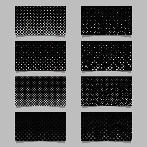 Abstract dot pattern card background template set vector image