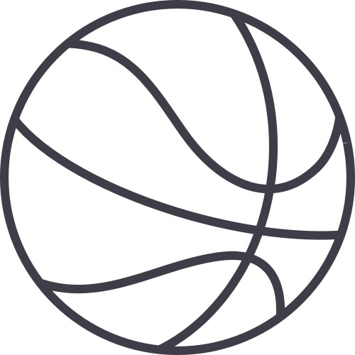 Basketball Line Icon Vector Image