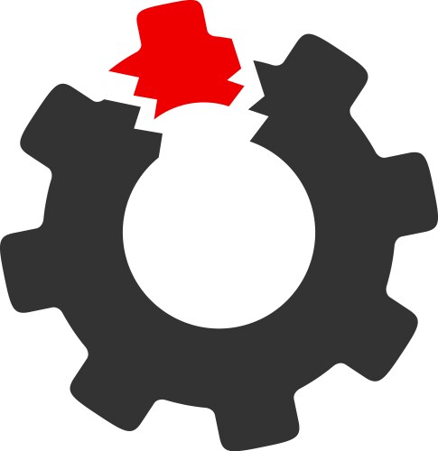 Isolated broken gear design Royalty Free Vector Image