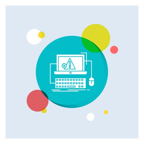 Computer crash error failure system white glyph vector image