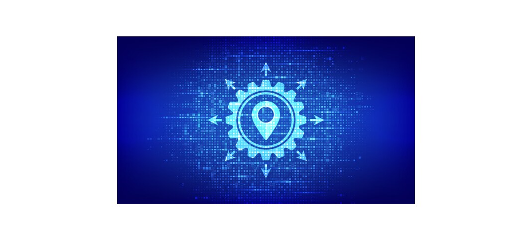 Logistics management icon made with binary code Vector Image