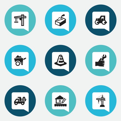 Set of 9 editable structure icons includes vector image
