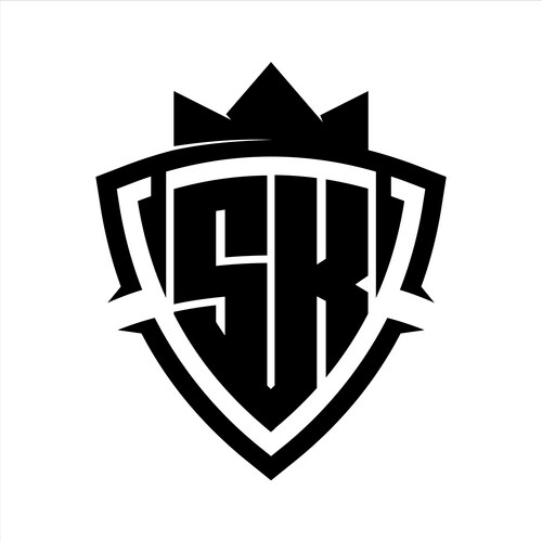 Ks logo with negative space triangle and circle Vector Image