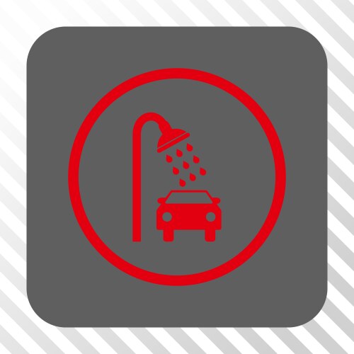 Car shower rounded square button Royalty Free Vector Image