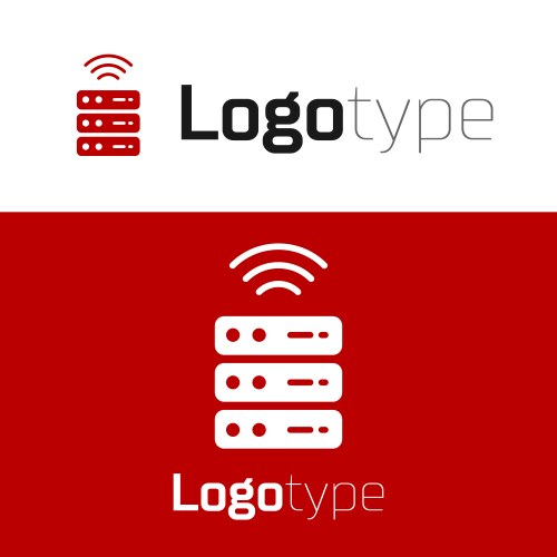 Red smart server data web hosting icon isolated vektorbild