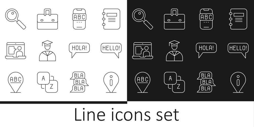 Set line information hello in different languages vector image
