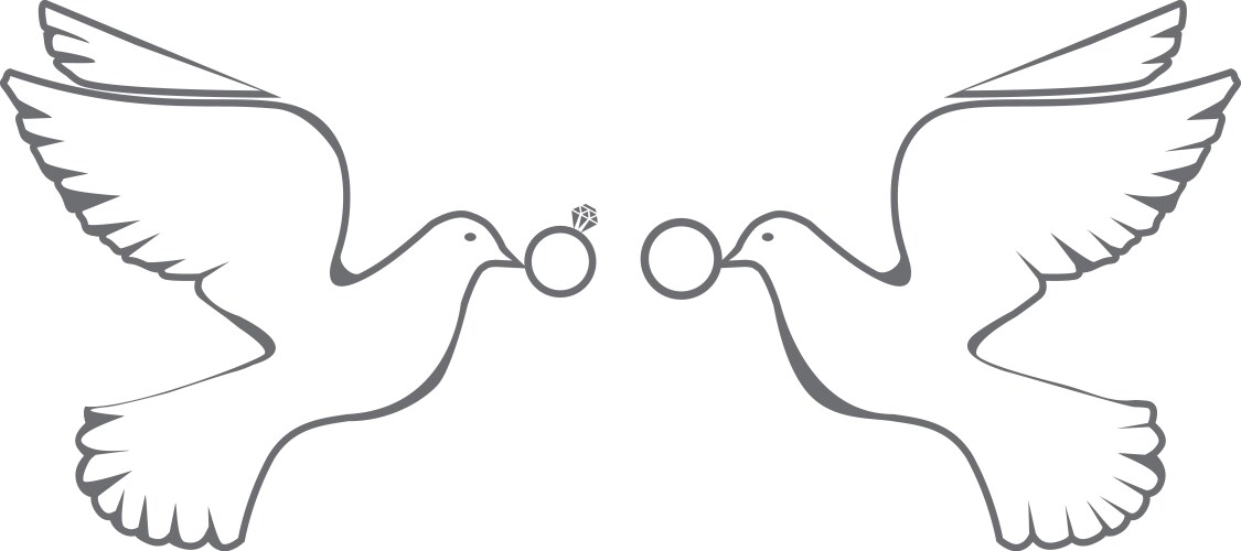 Two doves Royalty Free Vector Image - VectorStock
