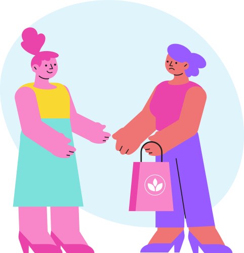 female shopping friends composition vector image