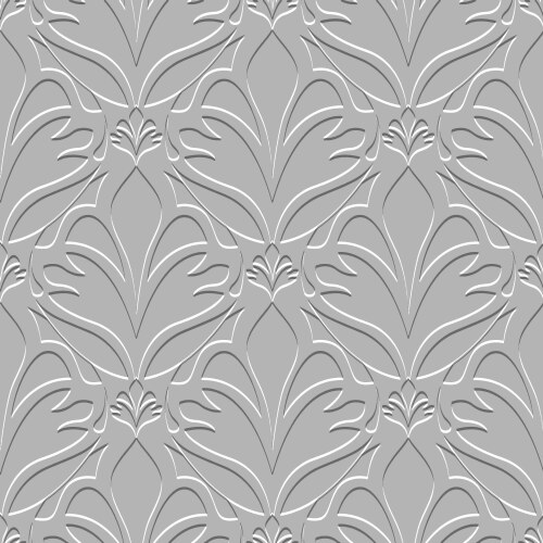 Emboss floral 3d seamless pattern embossed white Vector Image