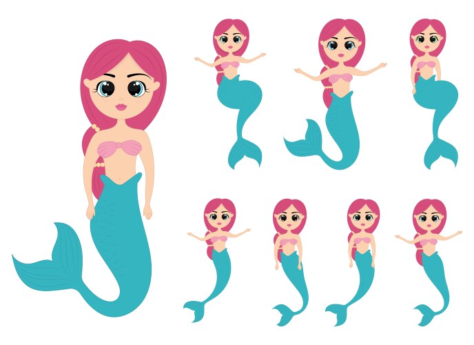 Mermaid design isolated on white background vector image