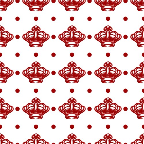 royal seamless pattern with red crowns vector image