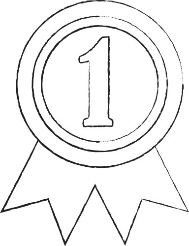 Award rosette number one competition Royalty Free Vector