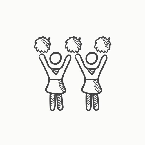 Cheerleaders sketch icon Vector Image