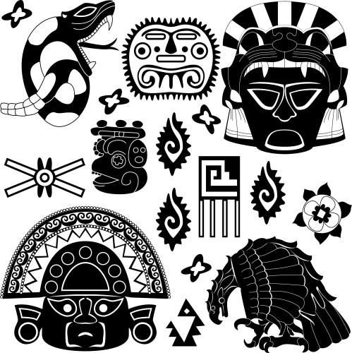 ancient american pattern vector image vector image