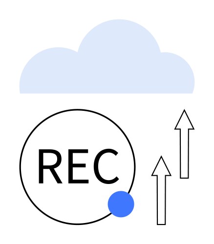 Cloud storage for recordings with upload vector image