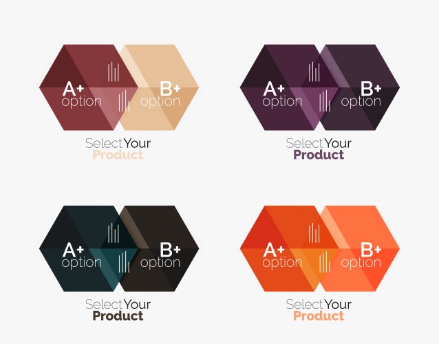 Set of business hexagon layouts with text vector image