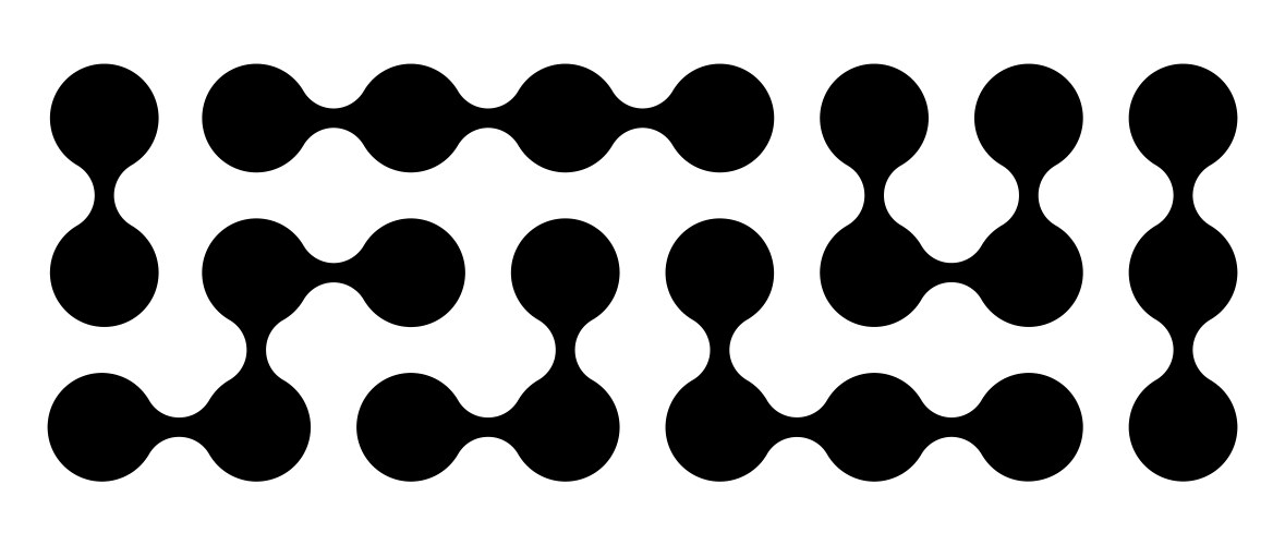 Black metaball set liquid connected blobs morph vector image