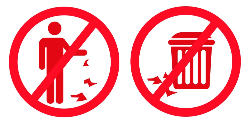 Do not throw garbage sign trash can and no reset vector image