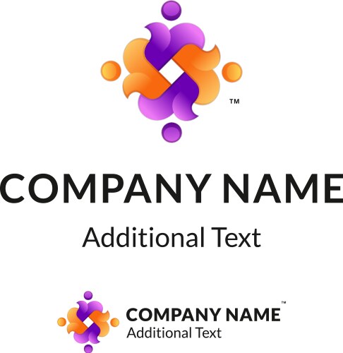 Dynamic Group Logo - Connection & Unity vector image