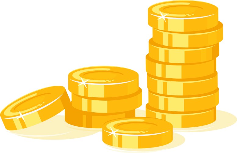 Gold Coins Stacks Royalty Free Vector Image Vectorstock