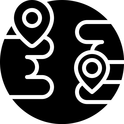 Two pins on earth icon location map and navigation vector image
