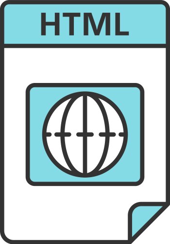 Html file format color icon hypertext markup vector image
