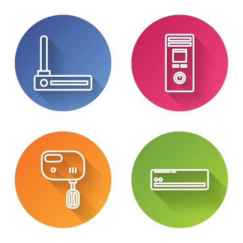 Set line router and wi-fi signal remote control vector image