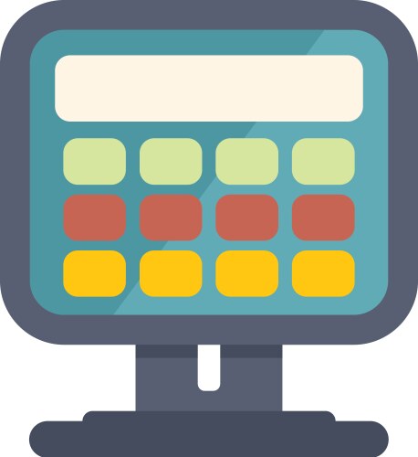 Calculator displaying calculating computing vector image