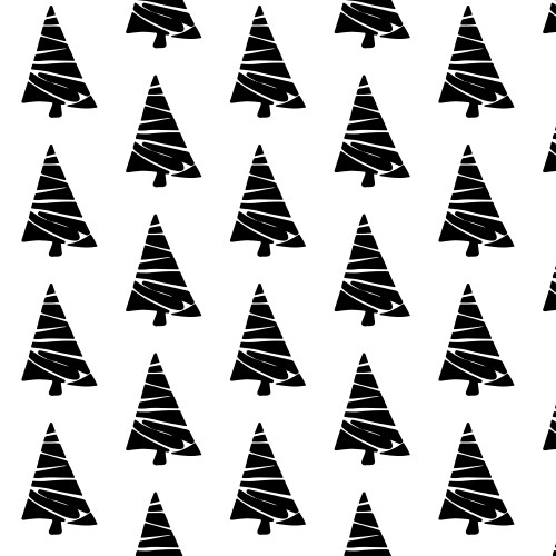 Fir trees repeating continuous pattern winter vector image