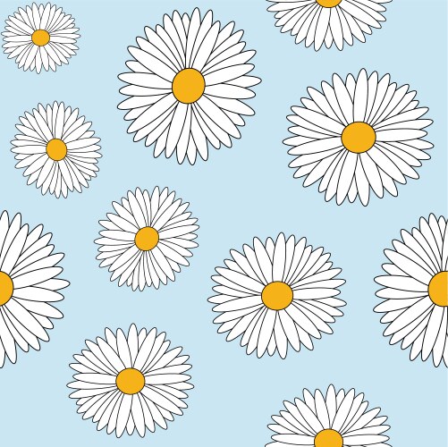 Texture seamless pattern with white chamomile Vector Image