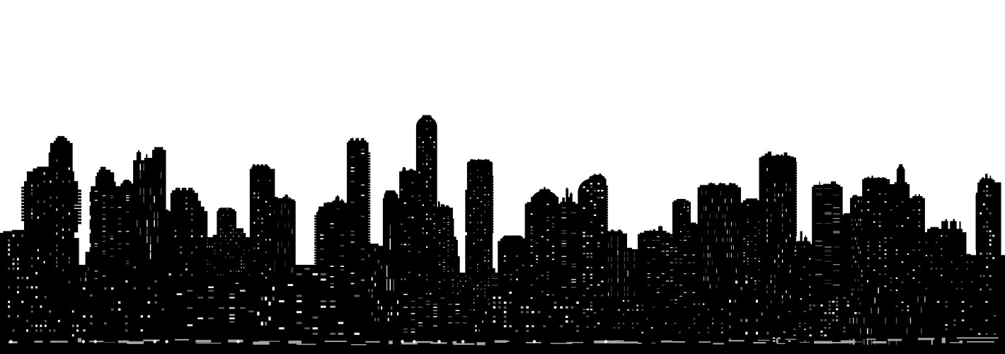 seamless modern cityscape silhouette vector image