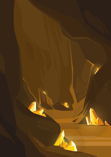 Dragon cave magical red guards glittering Vector Image
