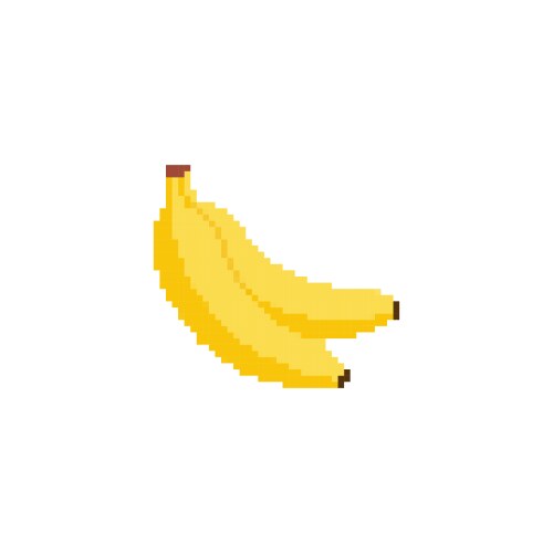 Pixelated banana icon yellow retro-style pixel Vector Image