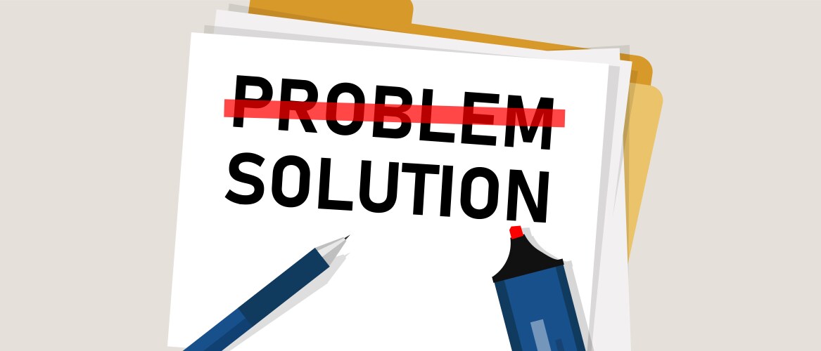 Problem solution searching solutions solving vector image