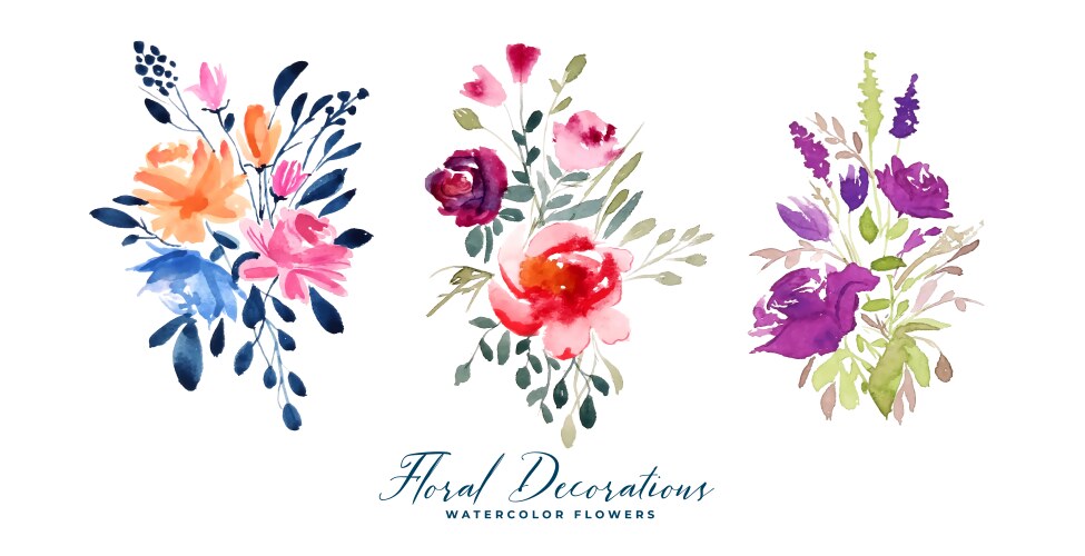 Set of beautiful flourish bouquet element design Vector Image