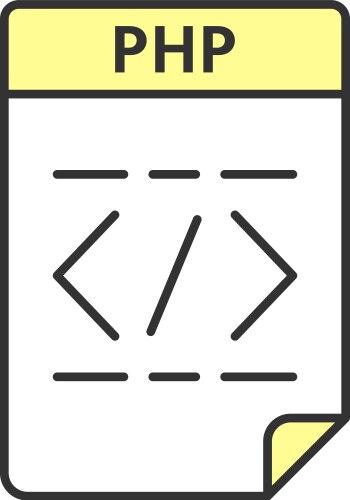 Php file color icon source code hypertext vector image