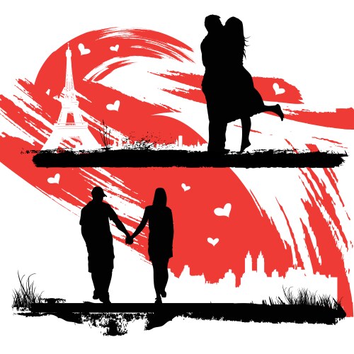 Couple in heart Royalty Free Vector Image - VectorStock