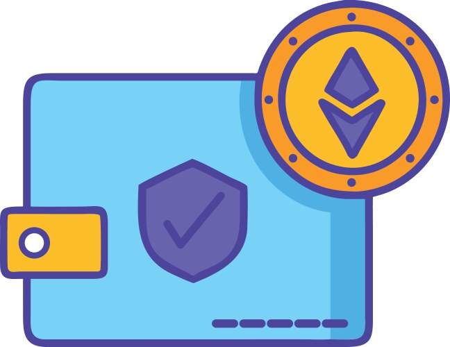 Secure ethereum wallet blockchain technology icon vector image
