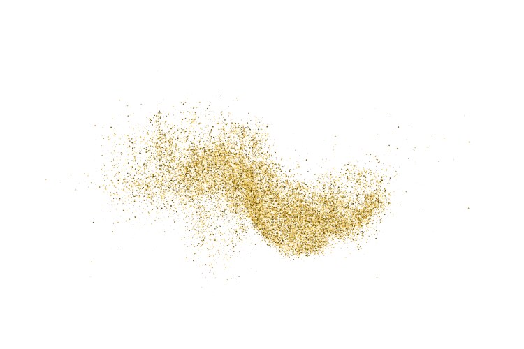 Gold glitter texture snowflake isolated on white Vector Image