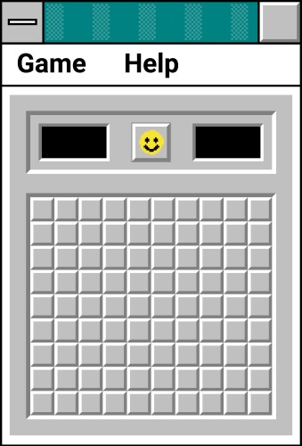 Interface of old game on windows operation system vektorbild
