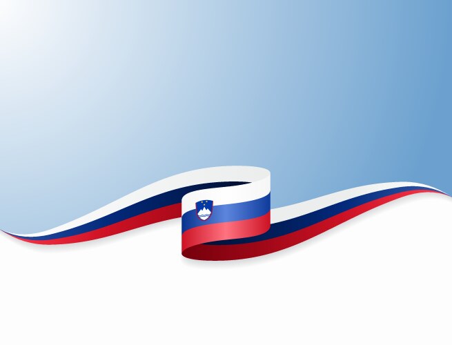 Slovenian Flag Wavy Background Vector Image
